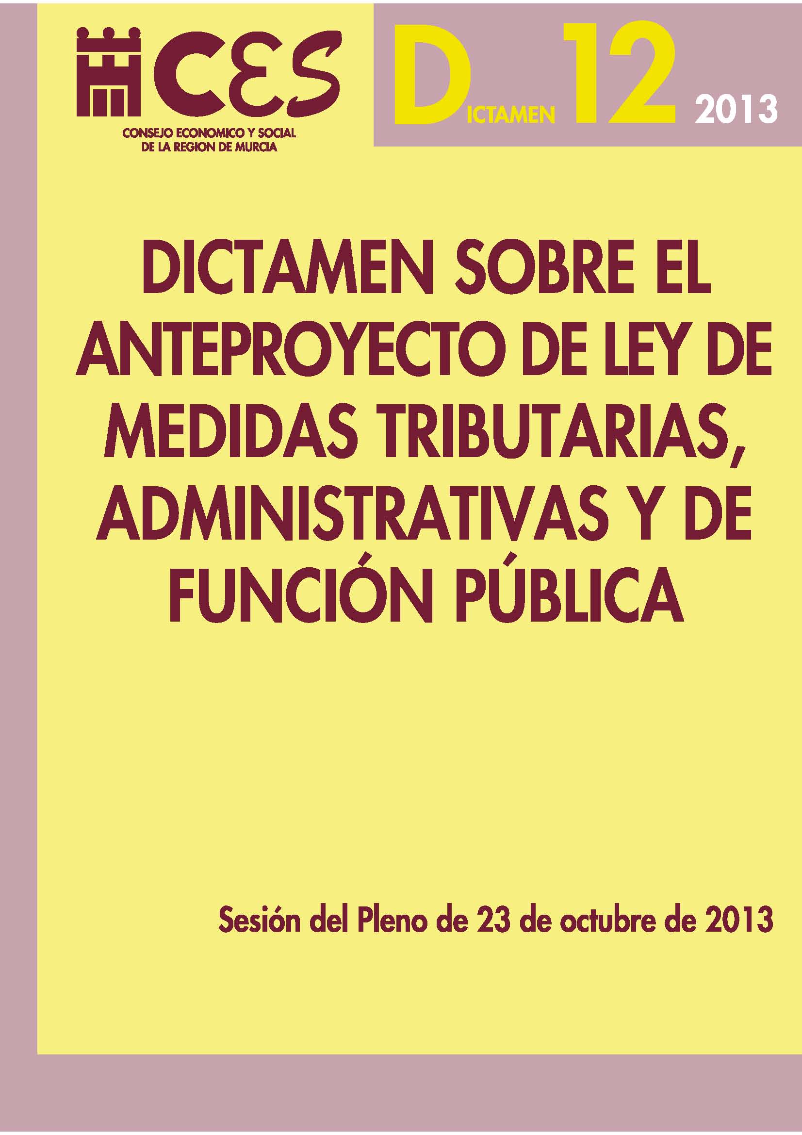 Dictamen sobre el Anteproyecto de Ley de medidas tributarias ...