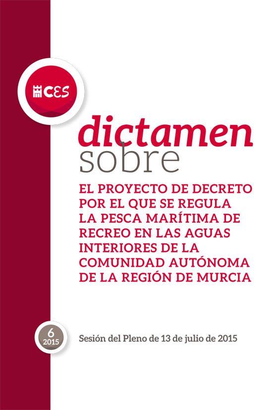 Dictamen sobre Proyecto de Decreto por el que se regula la Pesca Marítima de Recreo en aguas interiores de la Región de Murcia.
